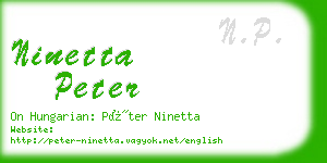 ninetta peter business card
